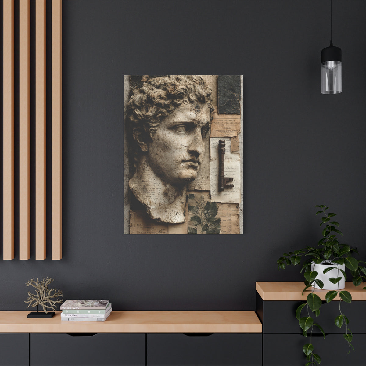 Antique Classical Bust Collage Wall Art & Canvas Print
