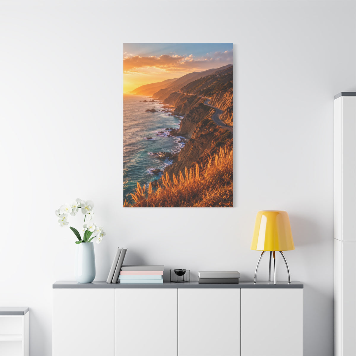 Malibu Coastal Cliffs at Golden Hour Wall Art & Canvas Print