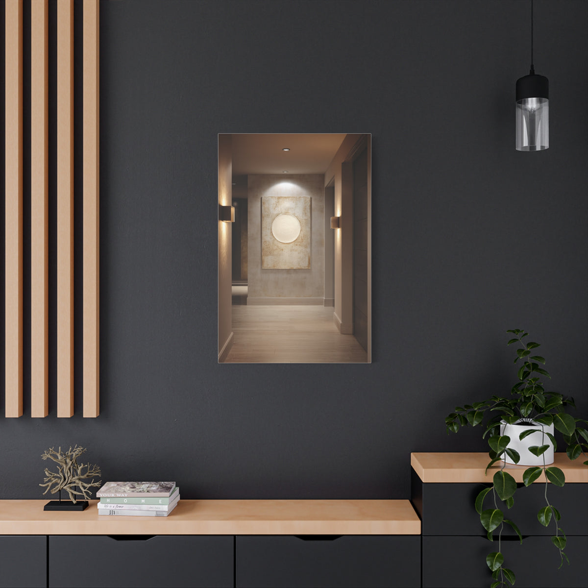 Minimalist Textured Luxury Hotel Hallway Wall Art & Canvas Print