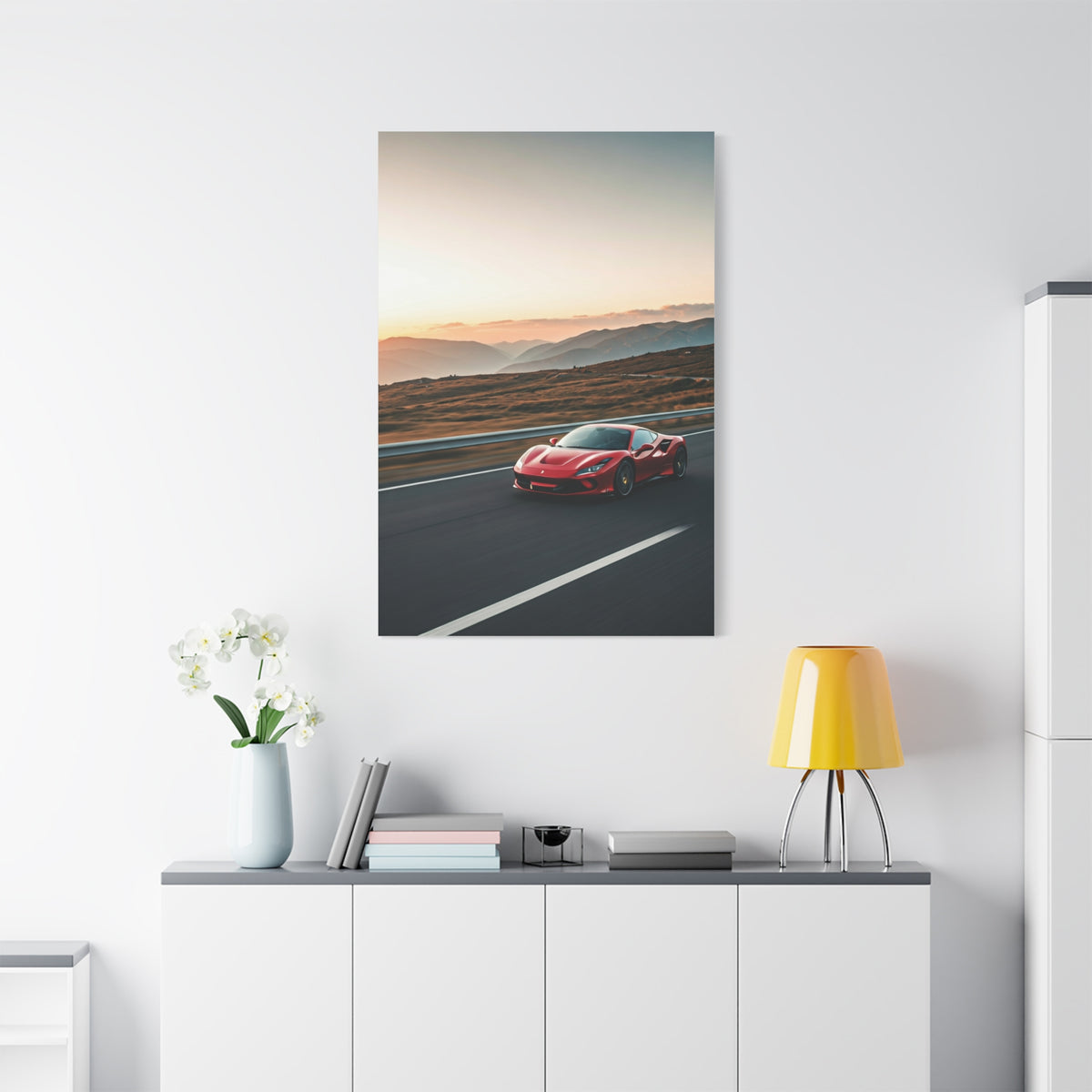 Ferrari F8 Tributo Winding Mountain Highway Wall Art & Canvas Prints