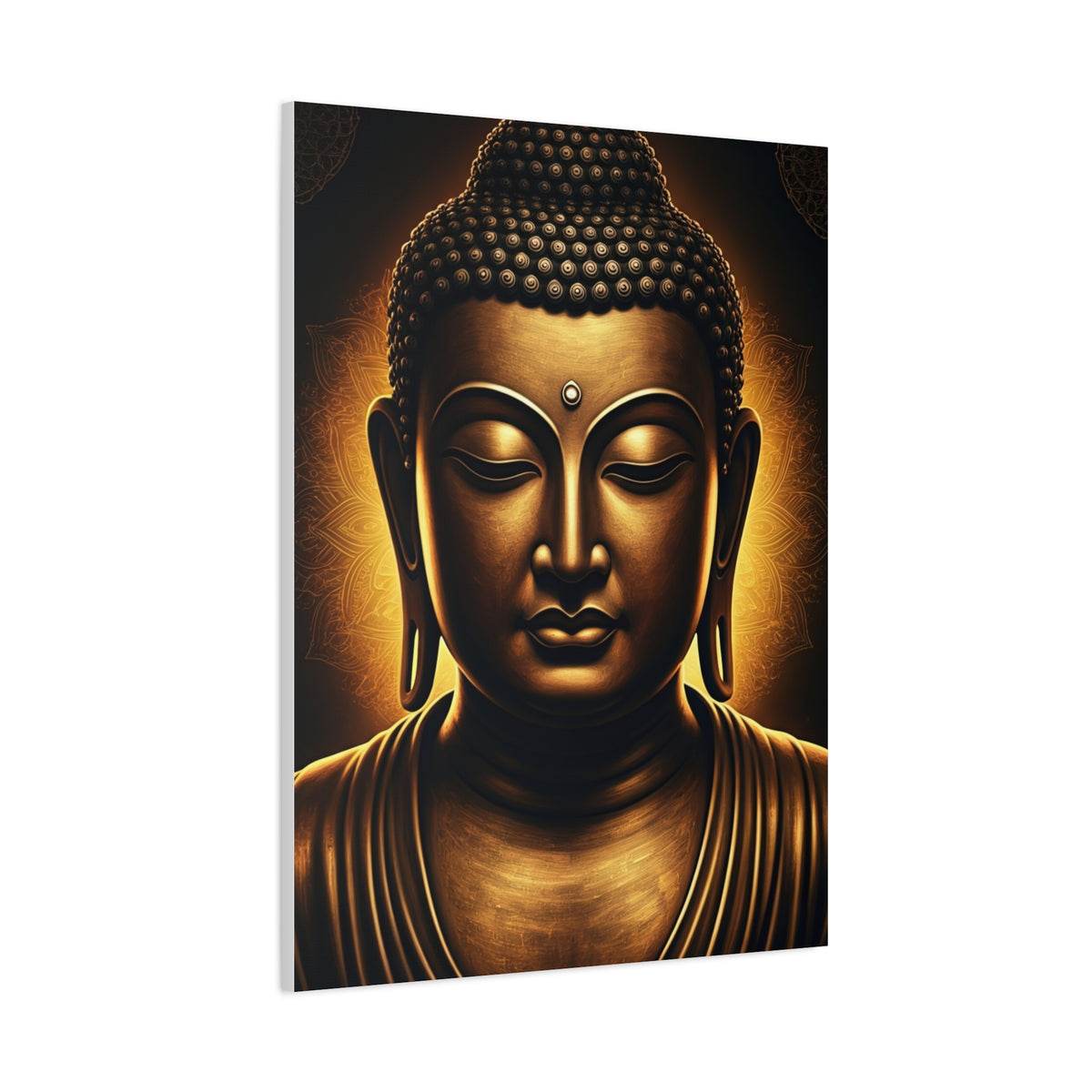 Golden Calm Buddha Portrait Wall Art & Canvas Prints
