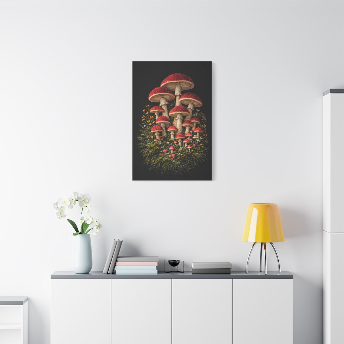 Mushroom Embroidered & Tufted Textile Art Wall Art & Canvas Print