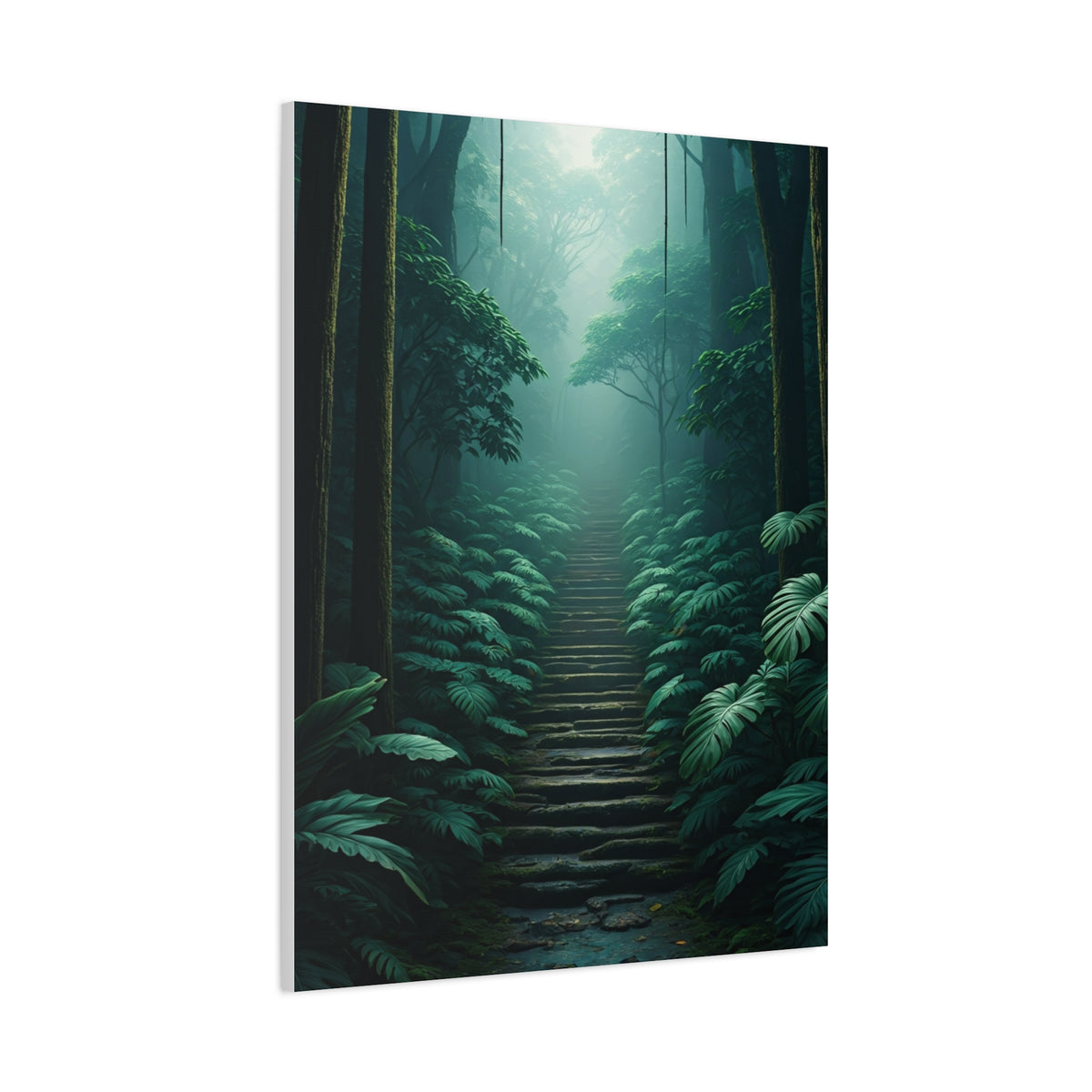 Misty Forest Stairway Path Wall Art & Canvas Prints