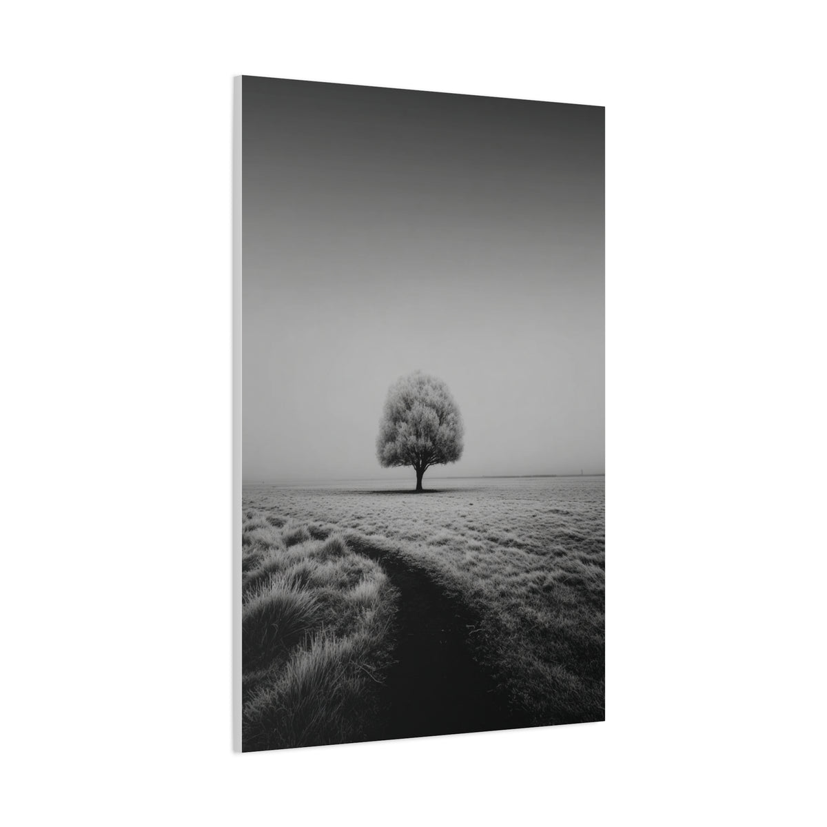 Lone Tree Winter Field Wall Art & Canvas Print