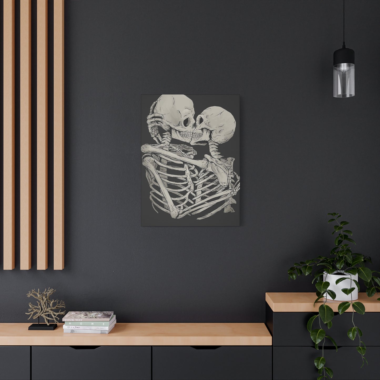 Kissing Skeleton Wall Art & Canvas Prints