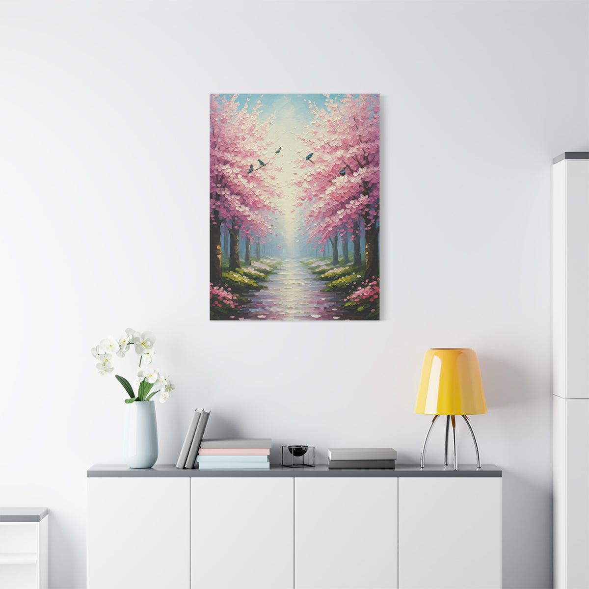 Contemporary Sakura Garden Painting Wall Art & Canvas Prints