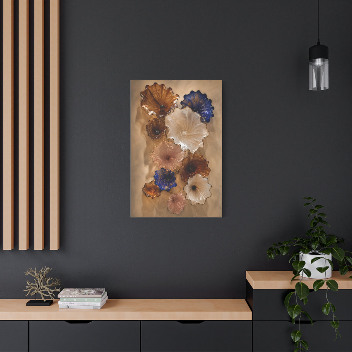 Murano Glass Floral Wall Sculpture Composition Wall Art & Canvas Print
