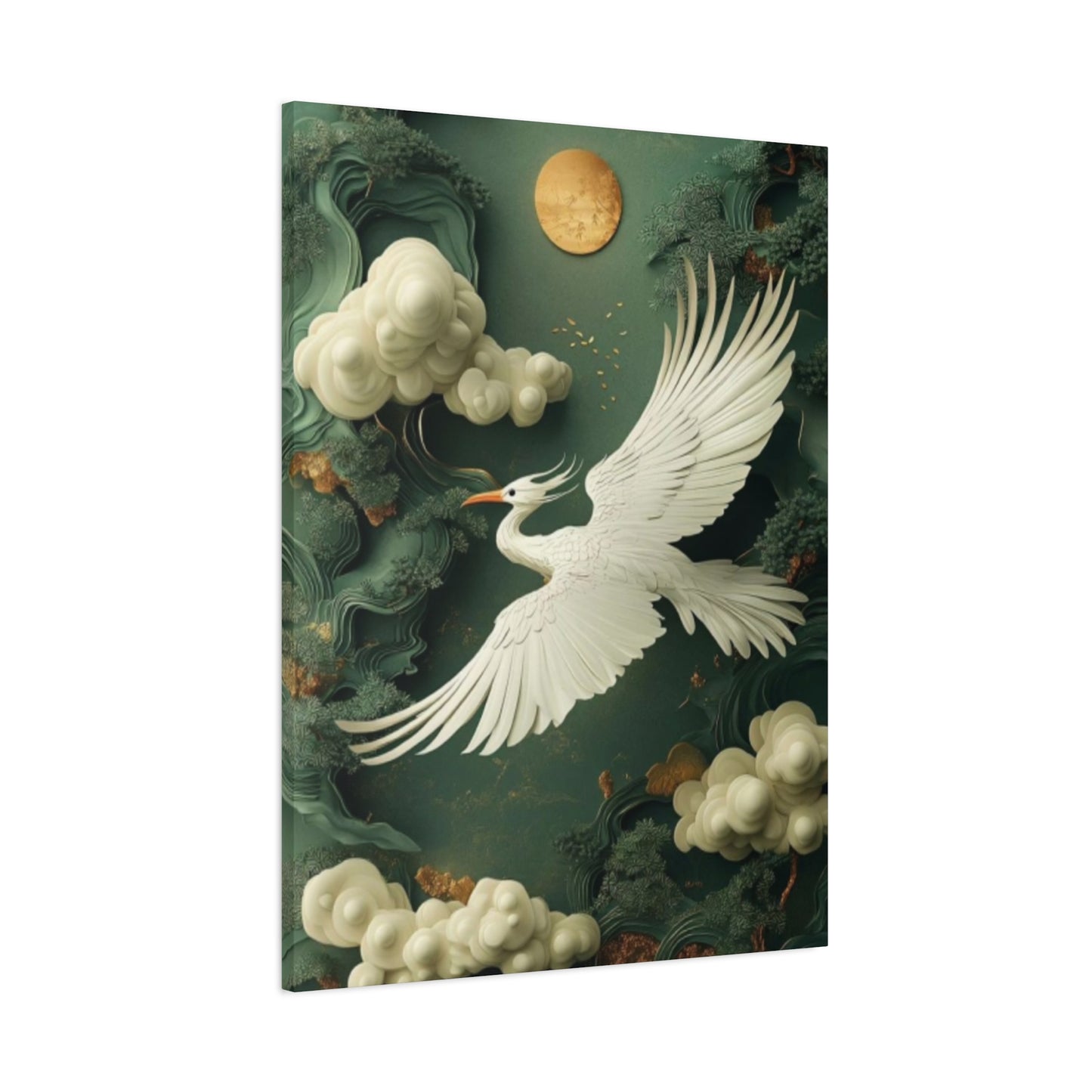 Herons & Moon Drawing Wall Art & Canvas Prints