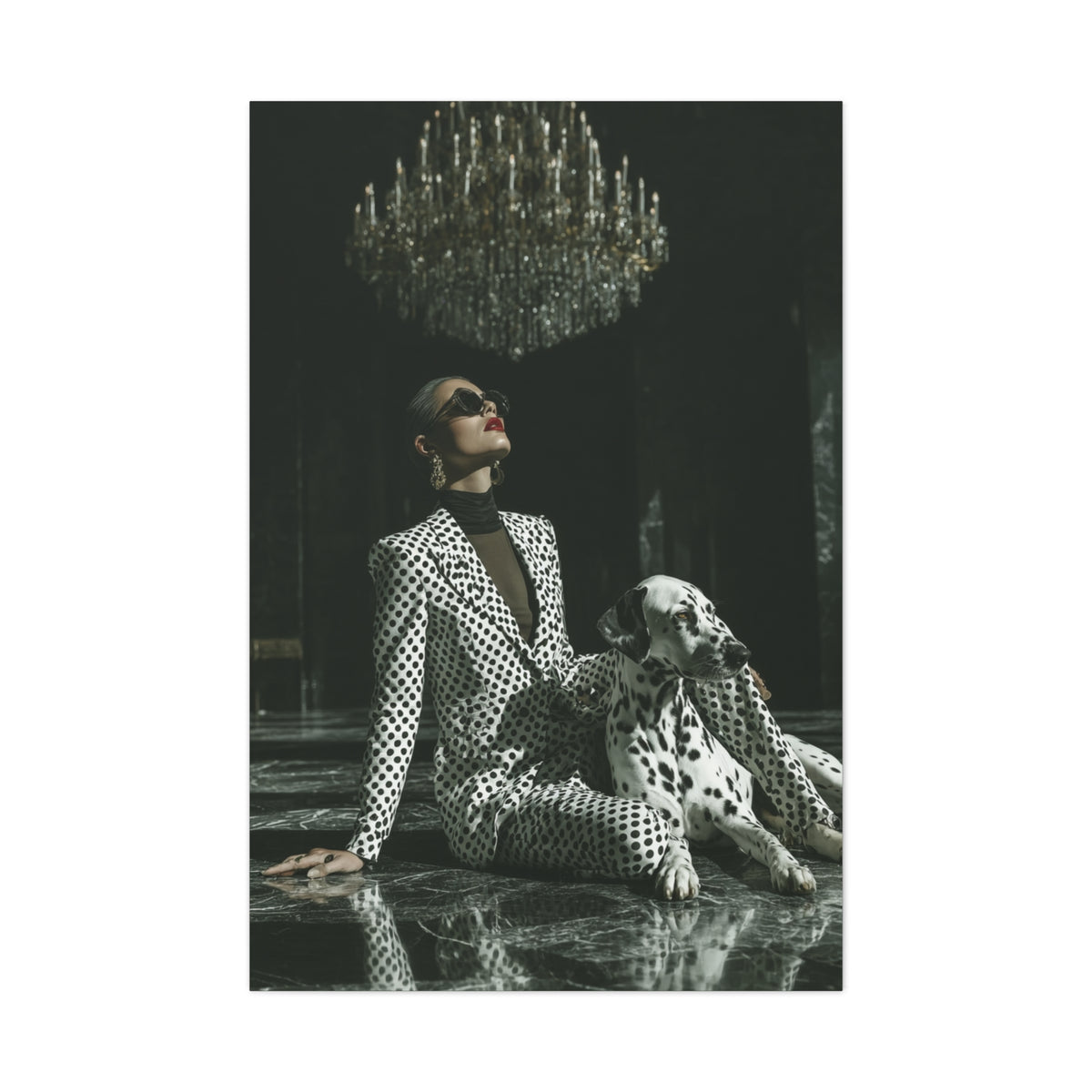 Dalmatian Fashion Editorial Portrait Wall Art & Canvas Print