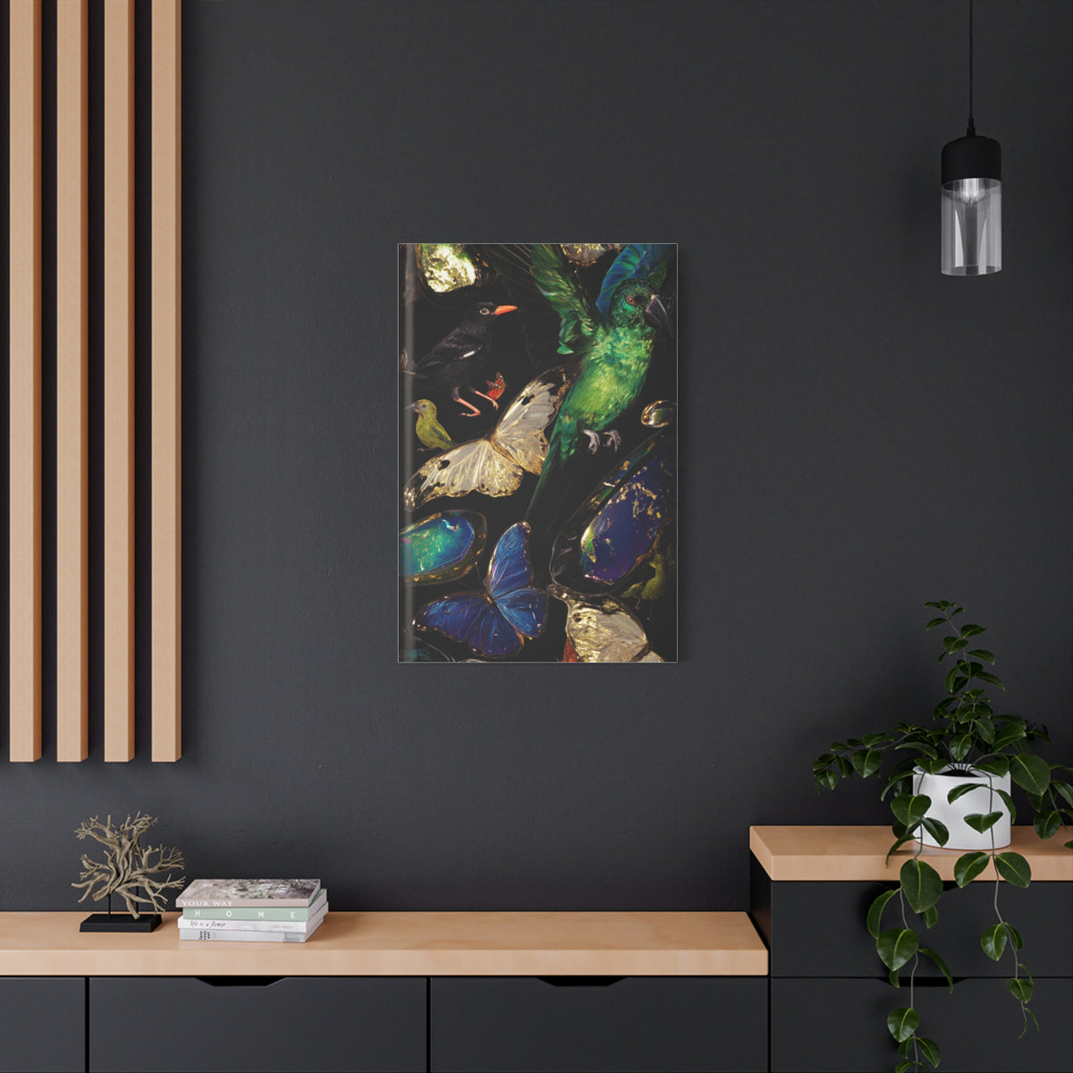 Jewel Tone Birds and Butterflies Wall Art & Canvas Print