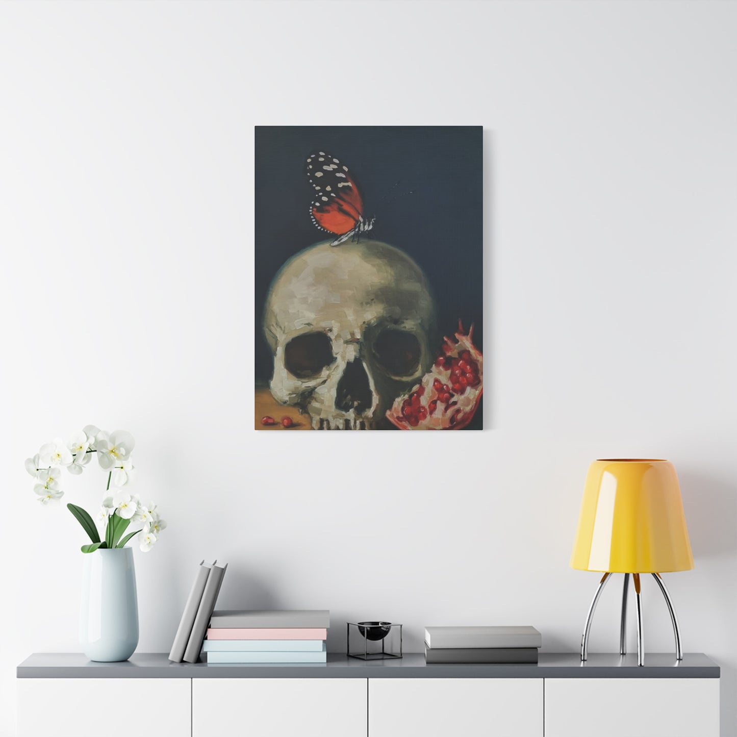 Butterfly On Skull Wall Art & Canvas Prints