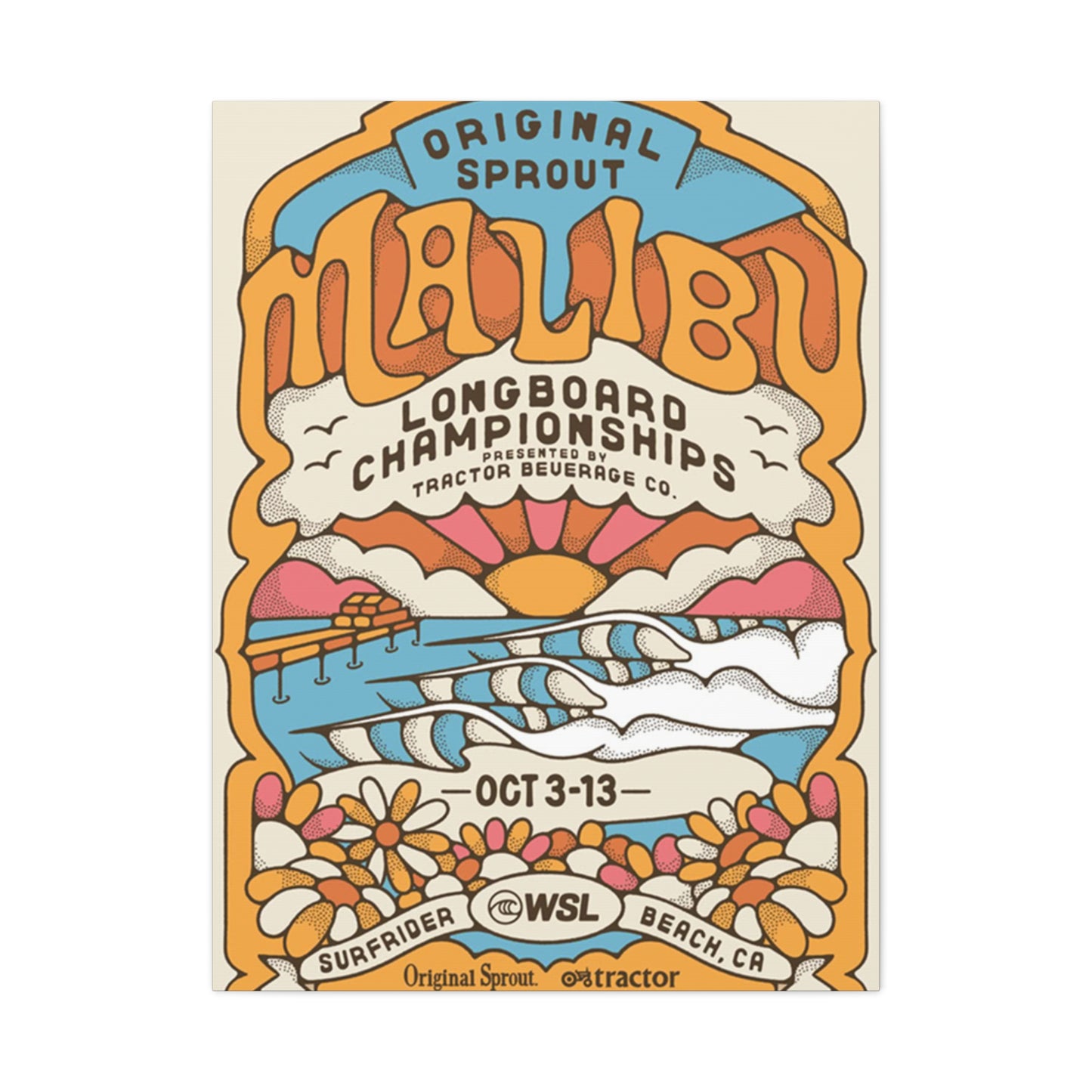 Malibu Surf Poster Wall Art & Canvas Prints