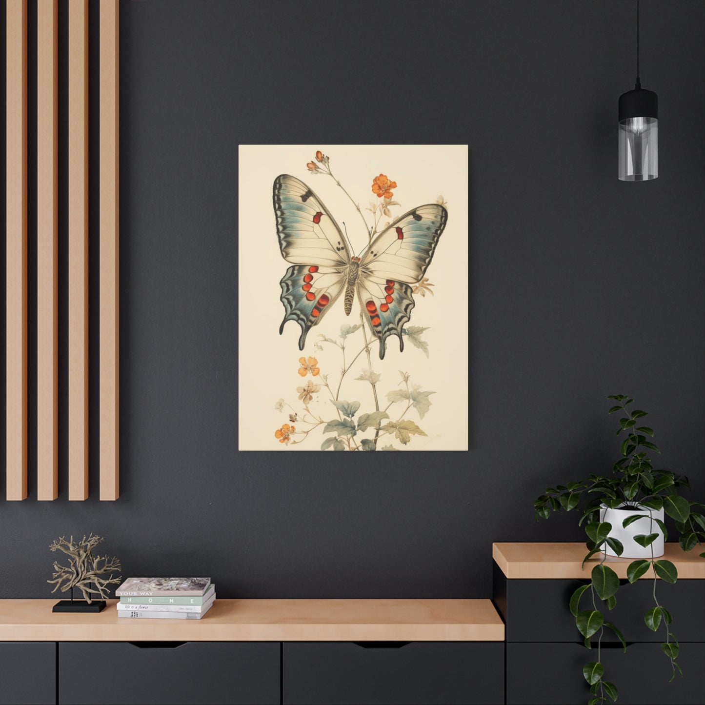Big Butterfly on Flower Painting Wall Art & Canvas Prints