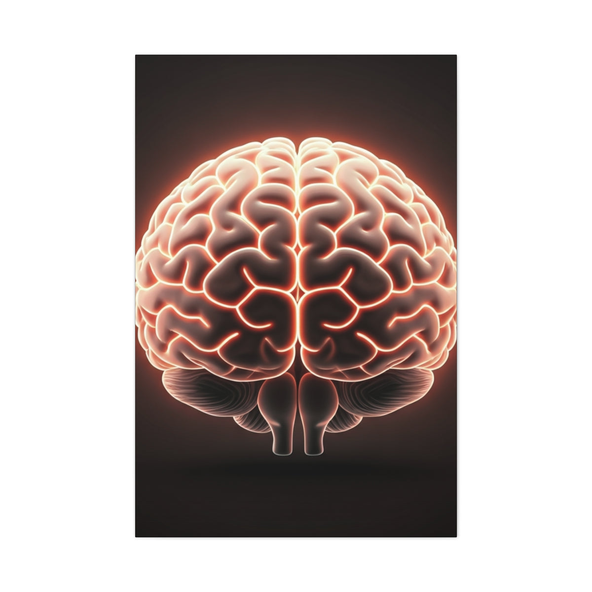 Neon Brain Art Canvas – Glowing Anatomy Wall Decor