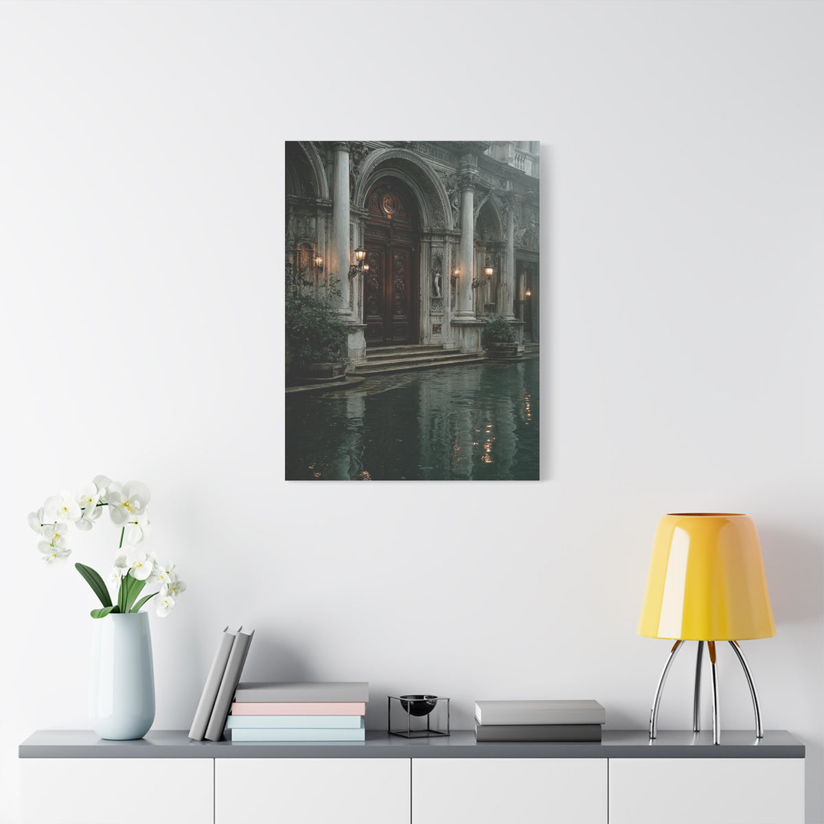 Venetian Palace Canal Entrance Wall Art & Canvas Print