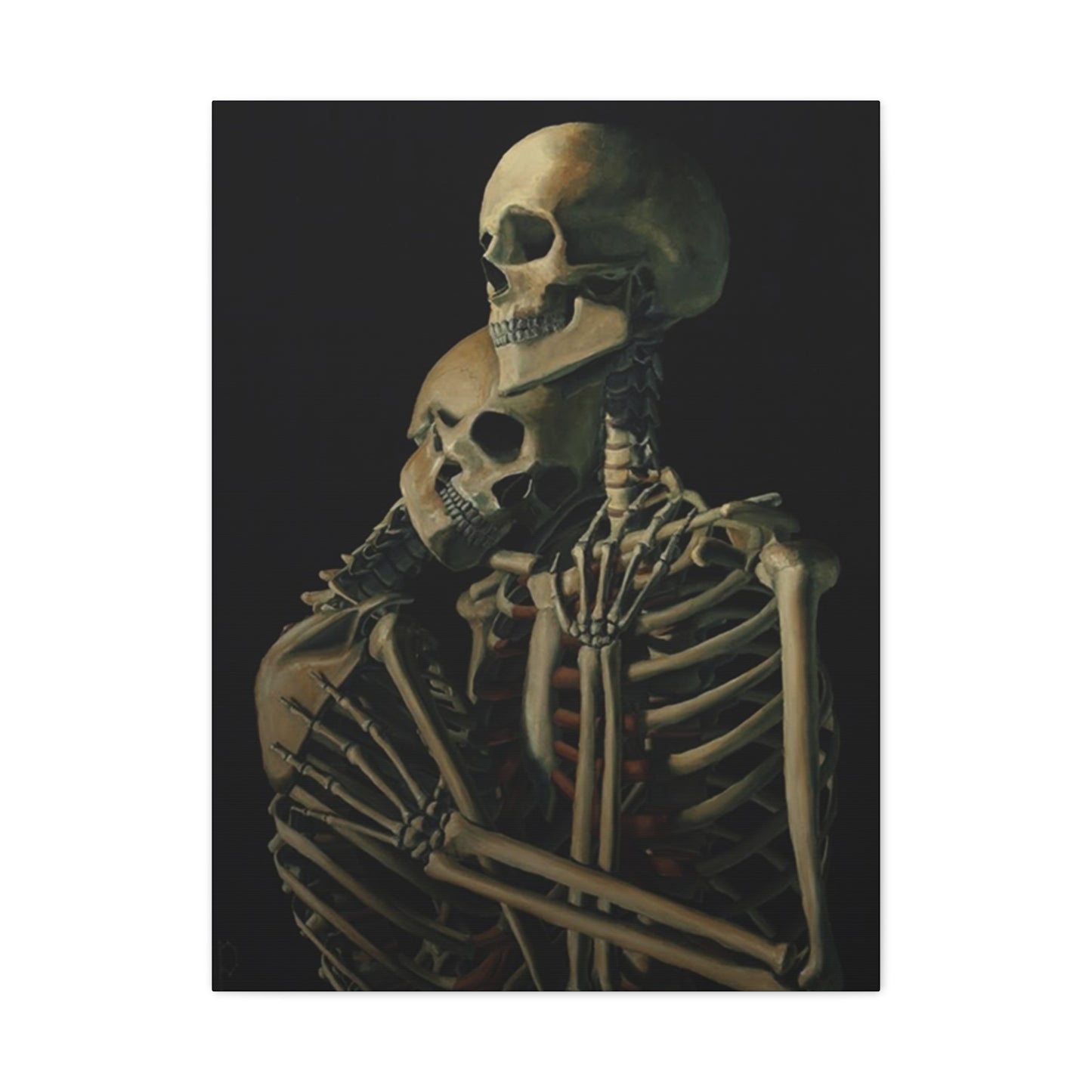 Skeleton Couple Hugging Wall Art & Canvas Prints