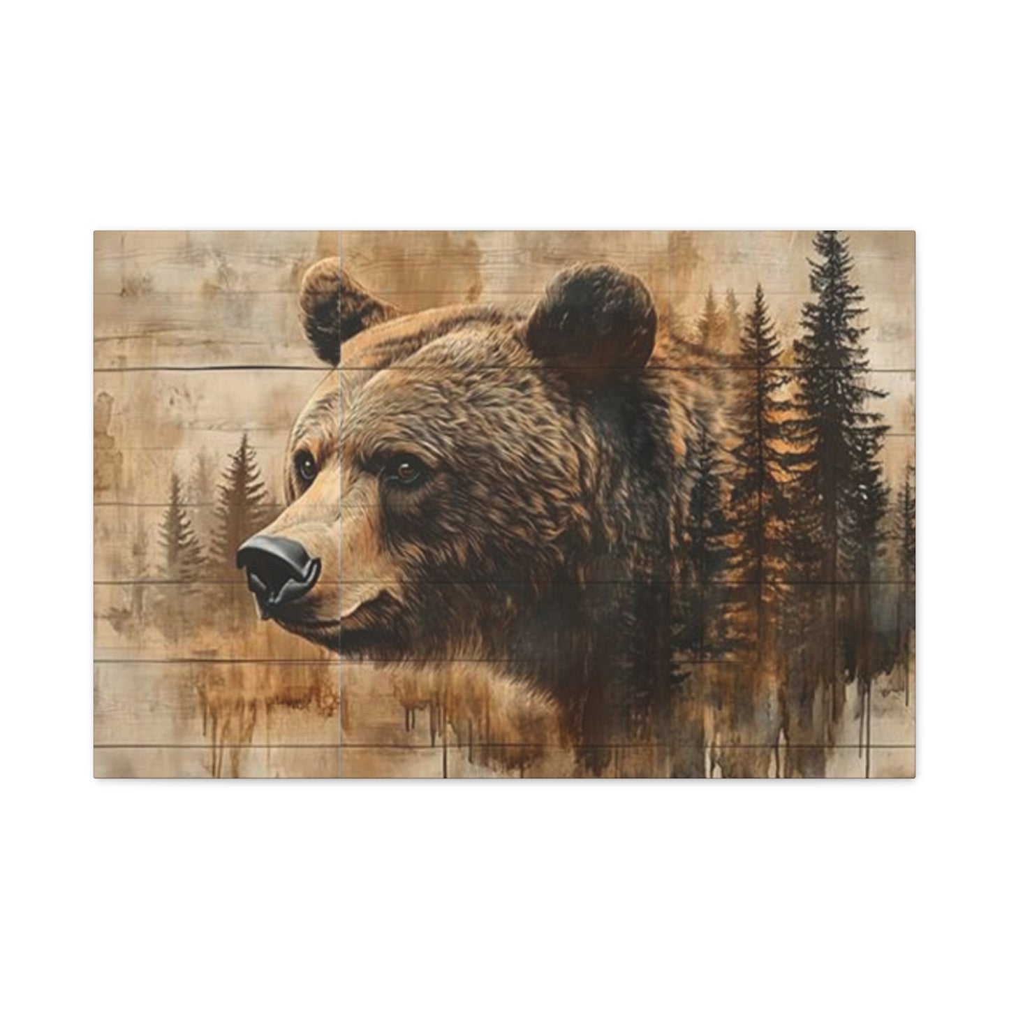 Grizzly Bear Wildlife Painting Wall Art & Canvas Prints