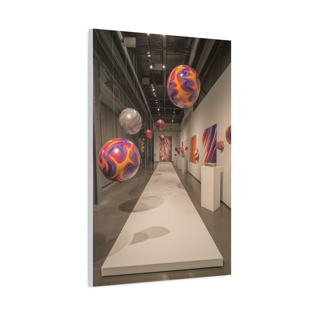 Floating Color Sphere Gallery Installation Wall Art & Canvas Print