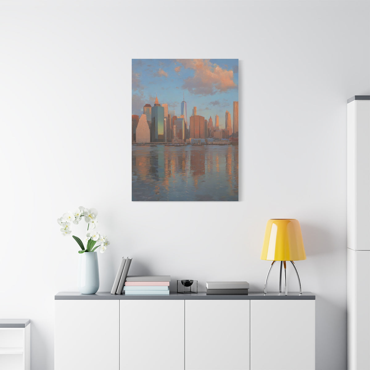 New York Skyline Morning Reflection Wall Art & Canvas Print