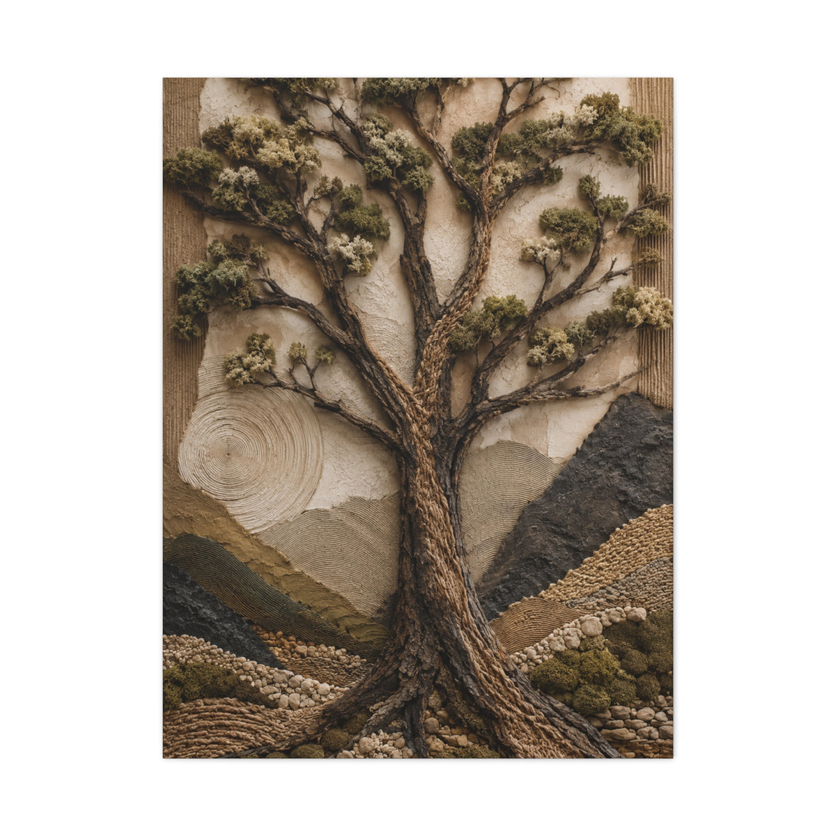 Textured Earth Tree Relief Organic Landscape Trees Wall Art & Canvas Print