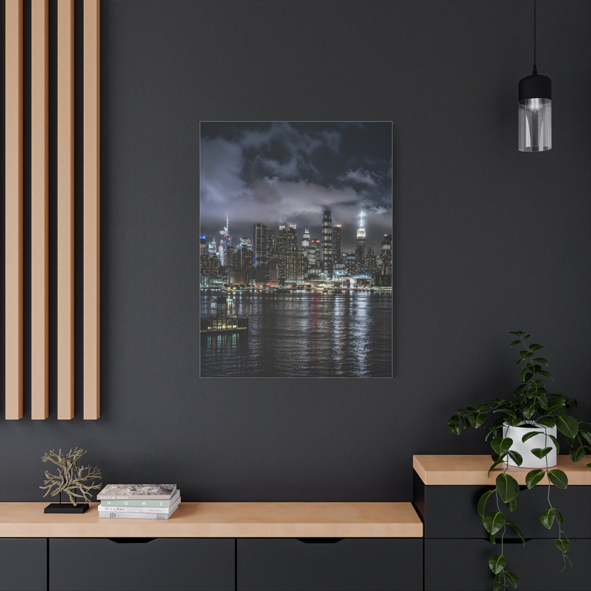 New York City Skyline at Night Wall Art & Canvas Print