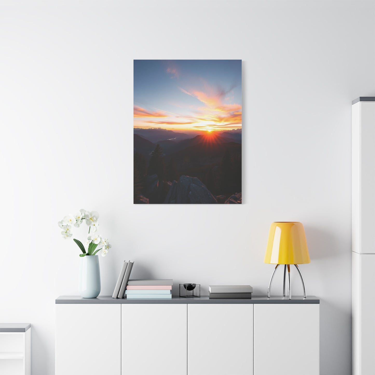 Zenith Glow: Mountain Reverie Wall Art & Canvas Print