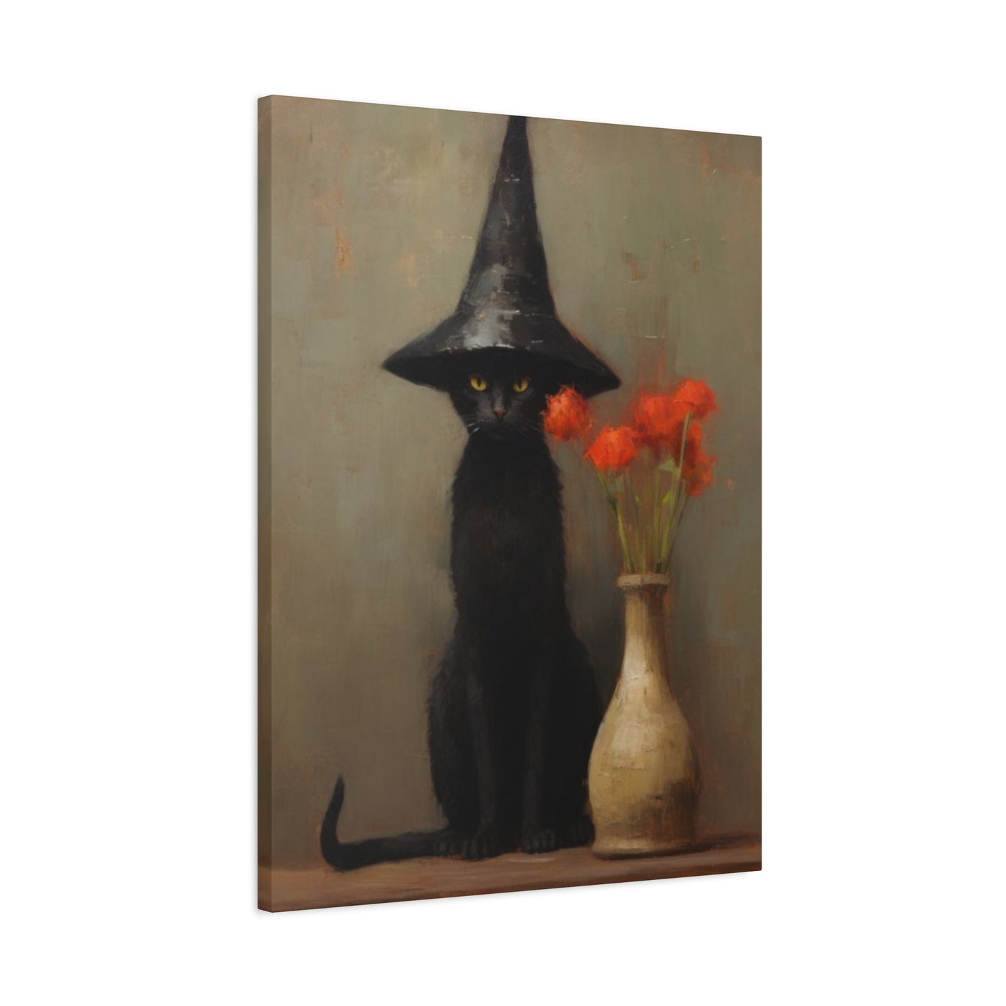 Black Cat With Hat Wall Art & Canvas Prints
