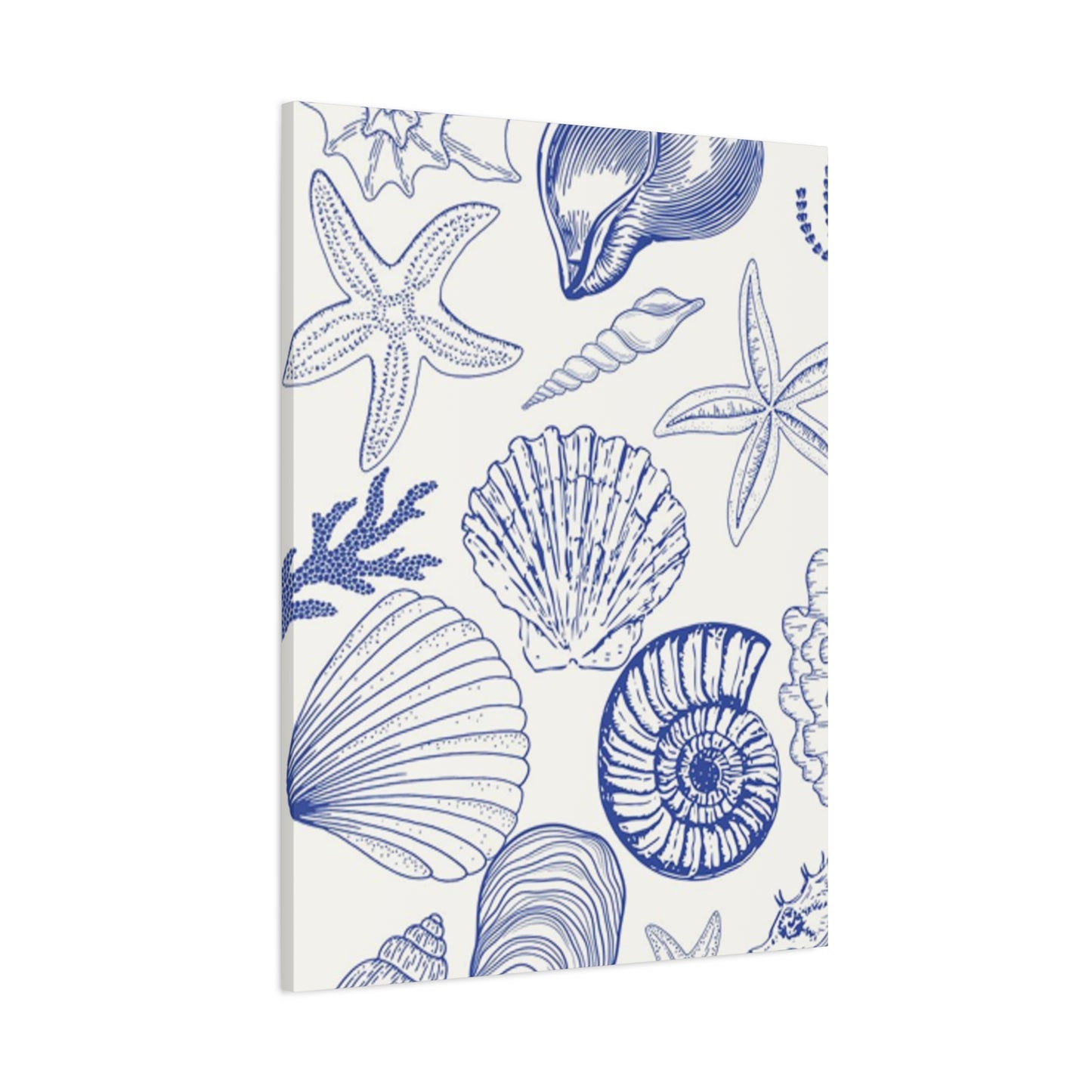 Blue Sea Shell Shape Poster Wall Art & Canvas Prints
