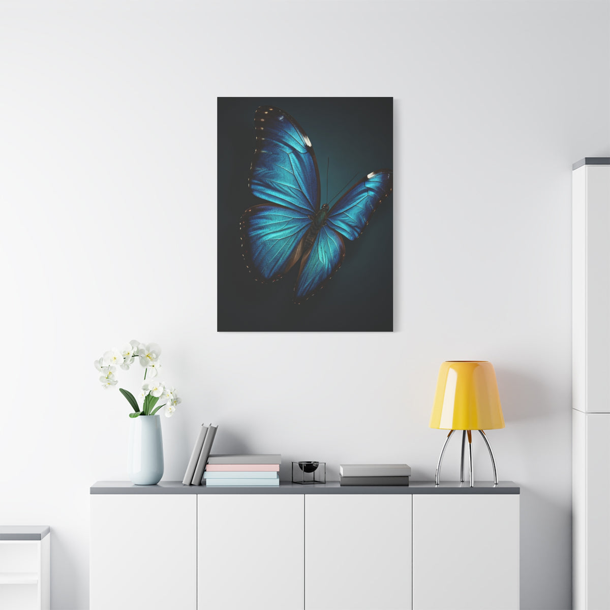 Blue Morpho Butterfly Wings Spread Wall Art & Canvas Prints