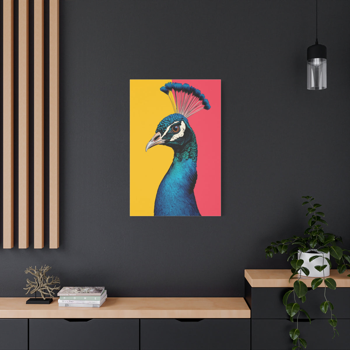 Modern Pop Peacock Profile Wall Art & Canvas Print
