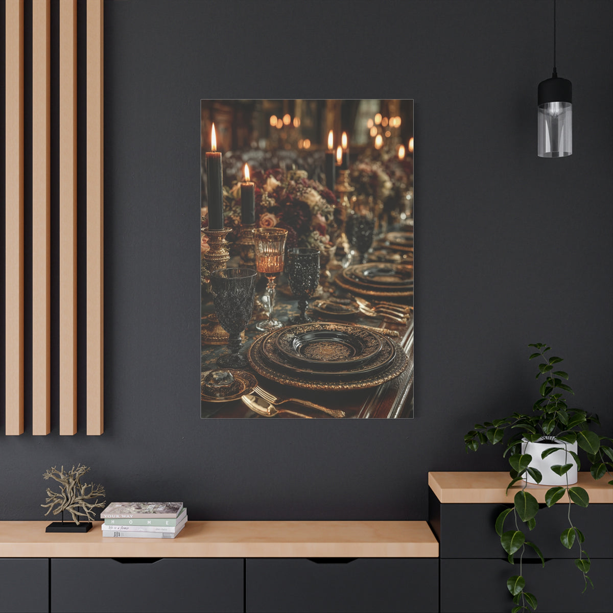 Candlelit Luxury Dinner Table Wall Art & Canvas Print