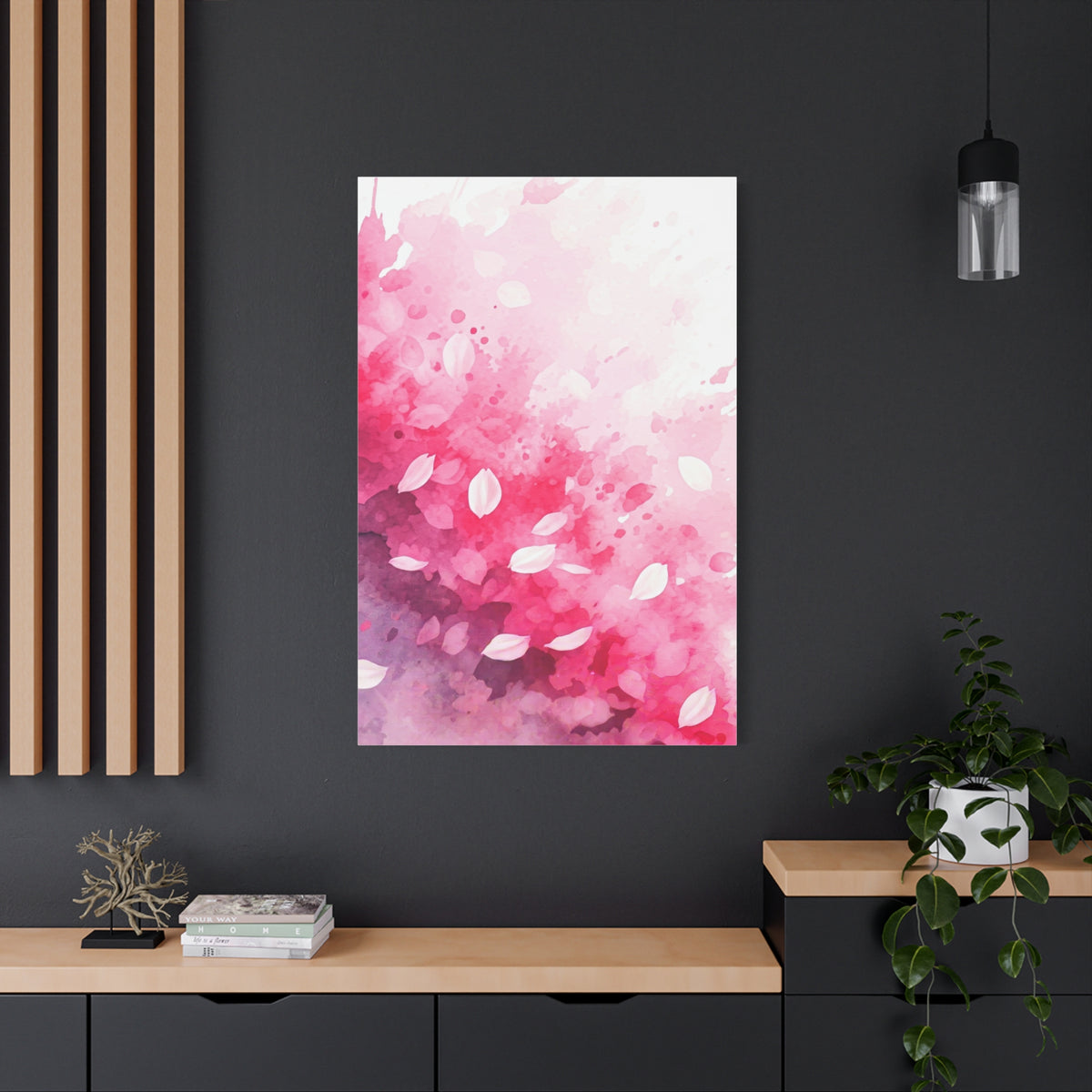 Abstract Sakura Watercolor Petals Wall Art & Canvas Prints