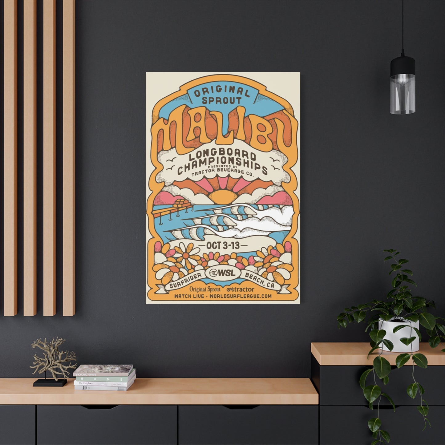 Malibu Surf Poster Wall Art & Canvas Prints