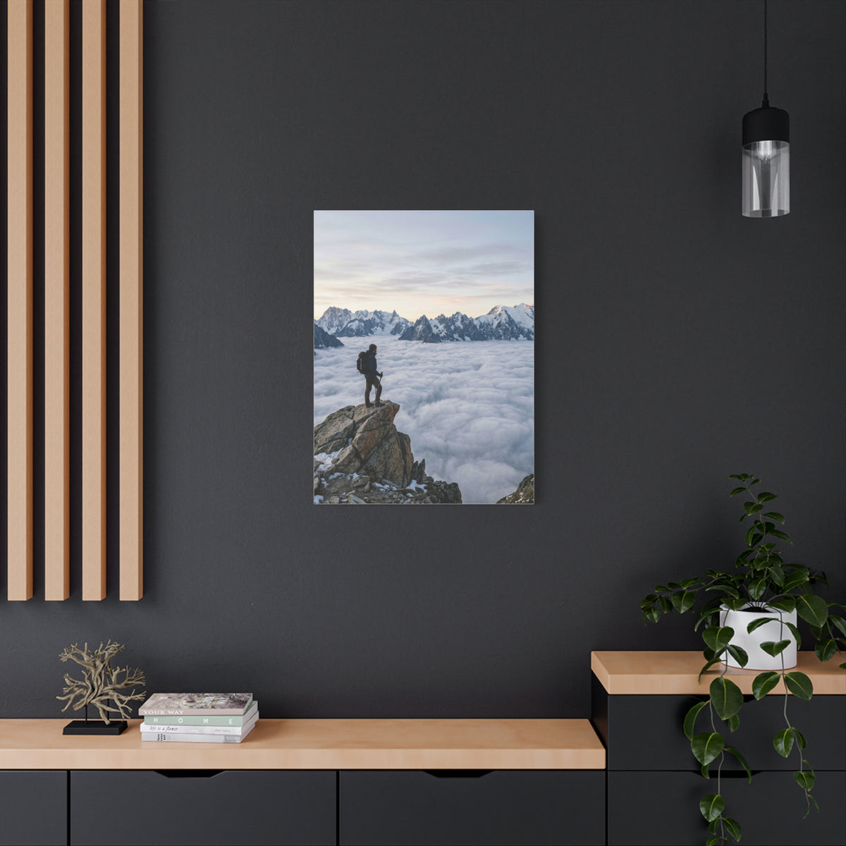 High Altitude Cloud Sea & Hiker Wall Art & Canvas Print