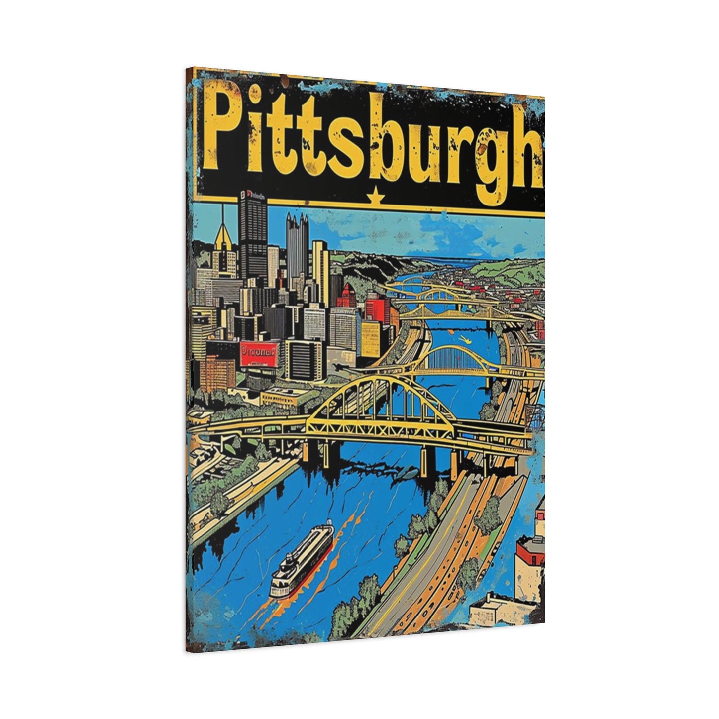 Pittsburgh Graffiti Steel Bridge Poster Wall Art & Canvas Prints