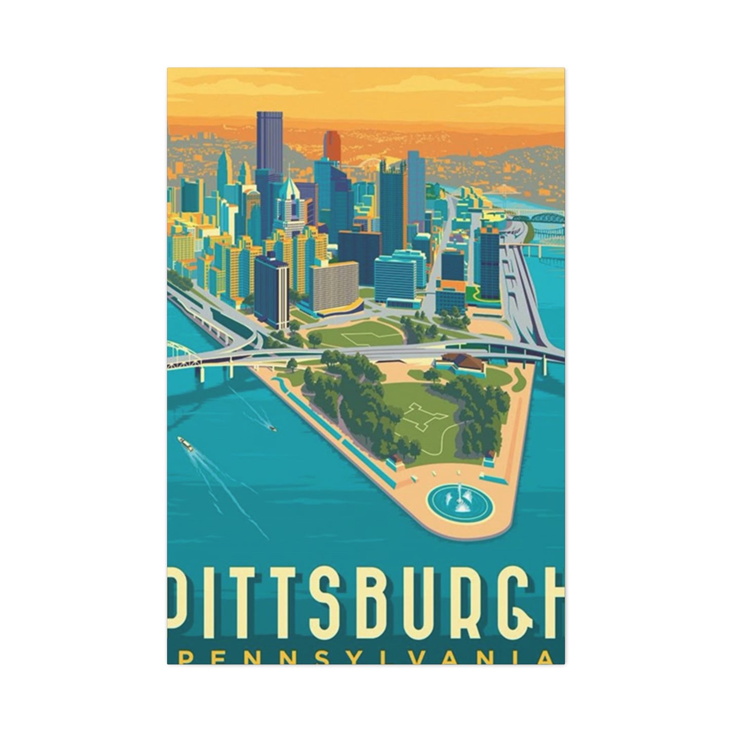 Pittsburgh Graffiti Steel Bridges Poster Wall Art & Canvas Prints