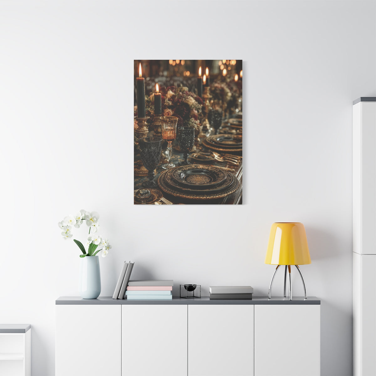 Candlelit Luxury Dinner Table Wall Art & Canvas Print