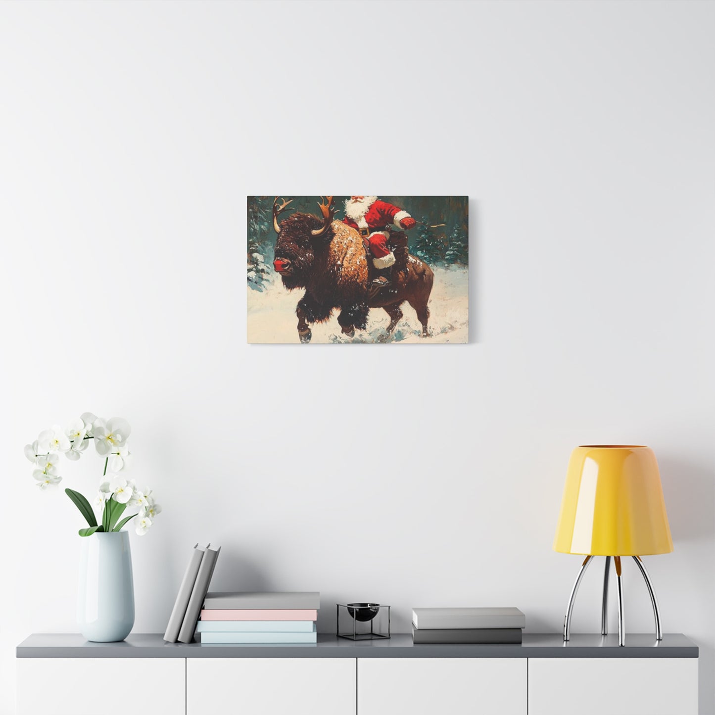 Santa Claus On Yak Wall Art & Canvas Prints