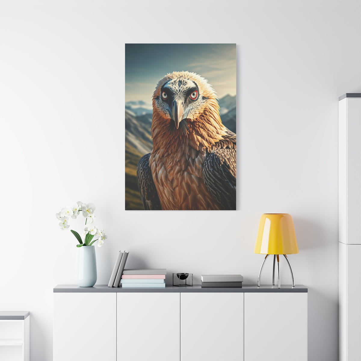 Majestic Mountain Falcon Portrait Wall Art & Canvas Prints