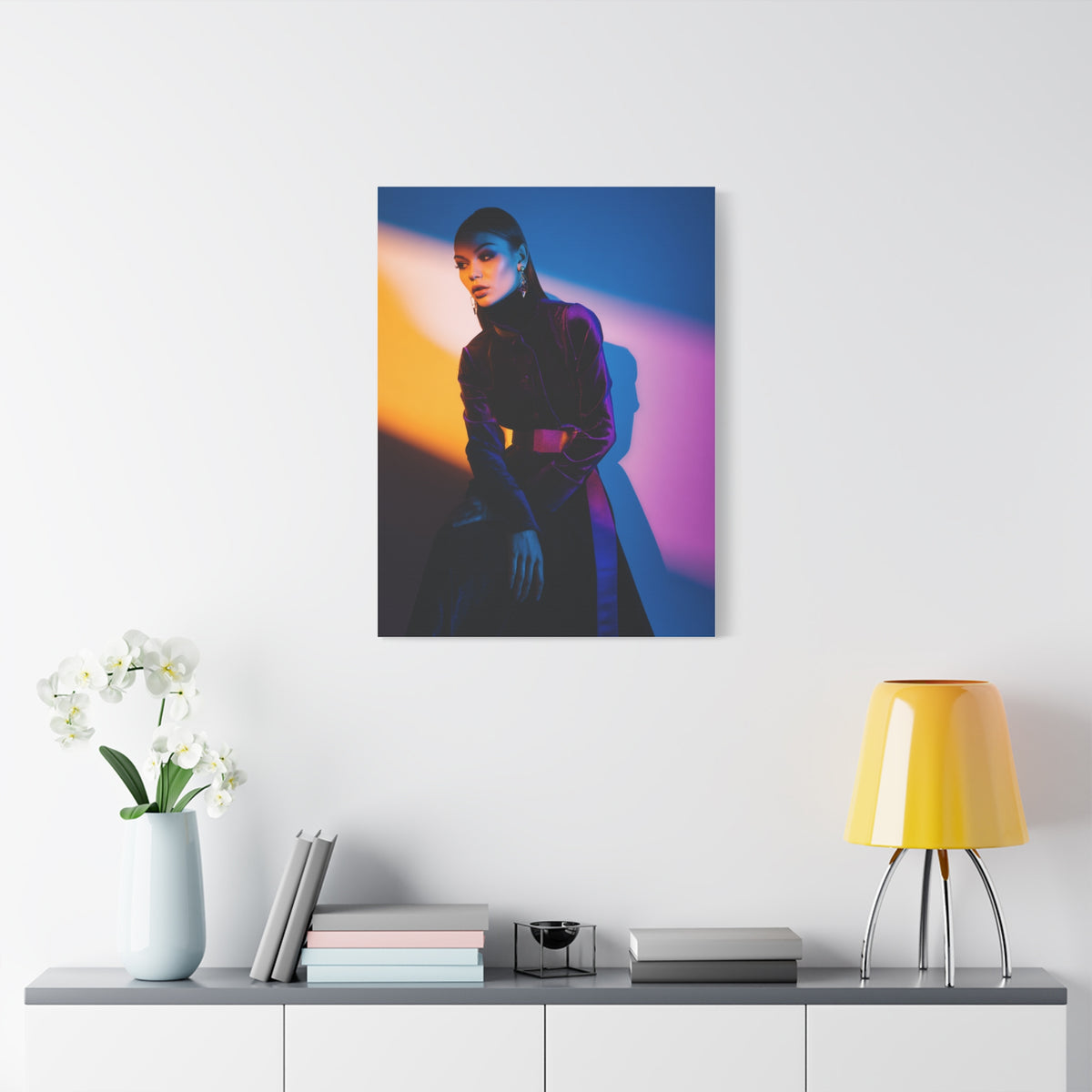 Editorial Fashion Color Shadow Portrait Wall Art & Canvas Print