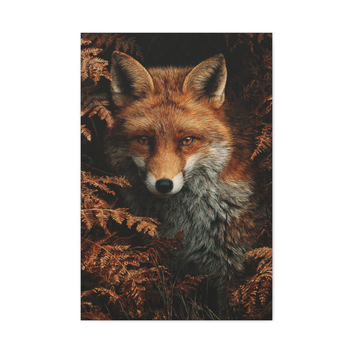 Autumn Woodland Fox Portrait Wall Art & Canvas Print