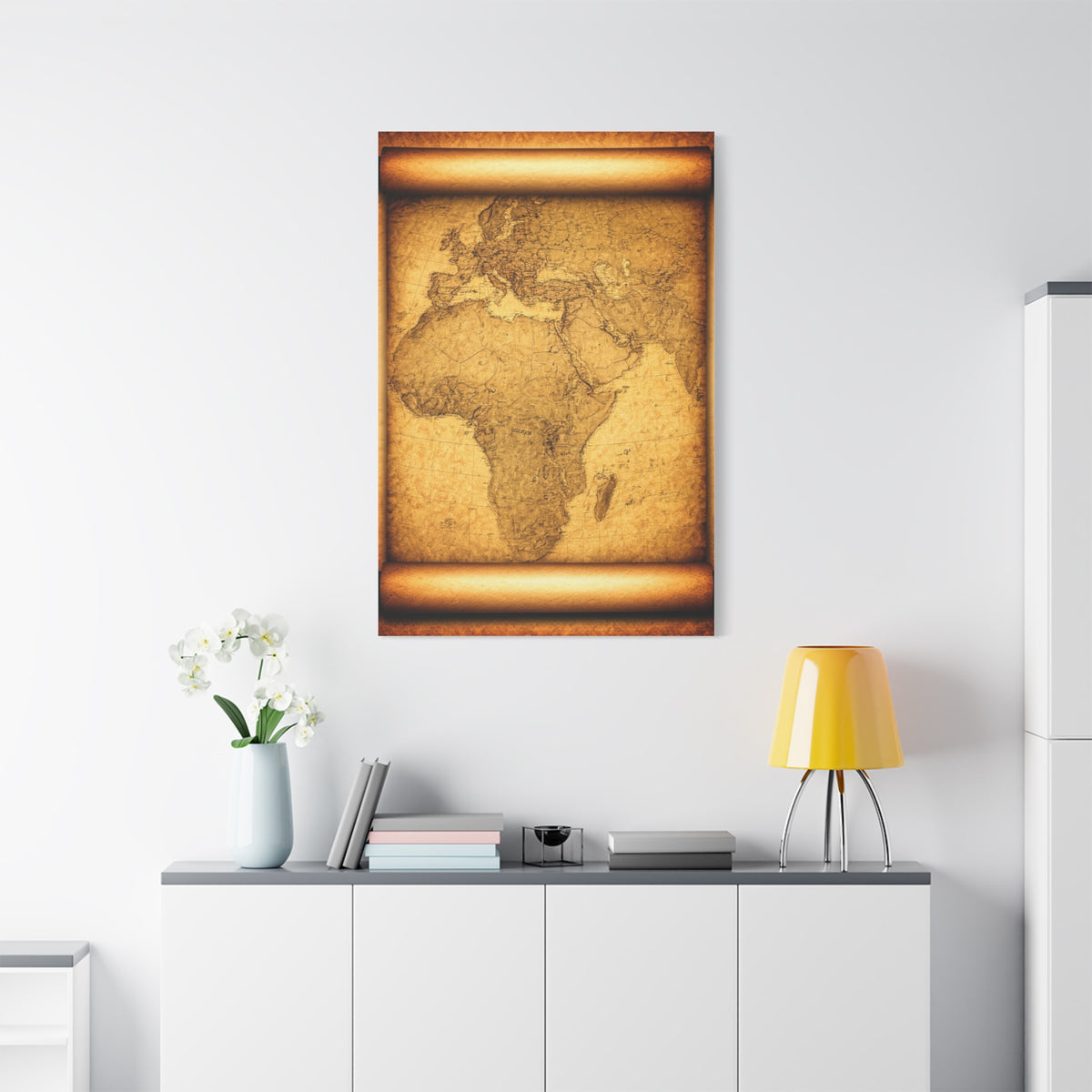 Antique Parchment World Map Wall Art & Canvas Prints