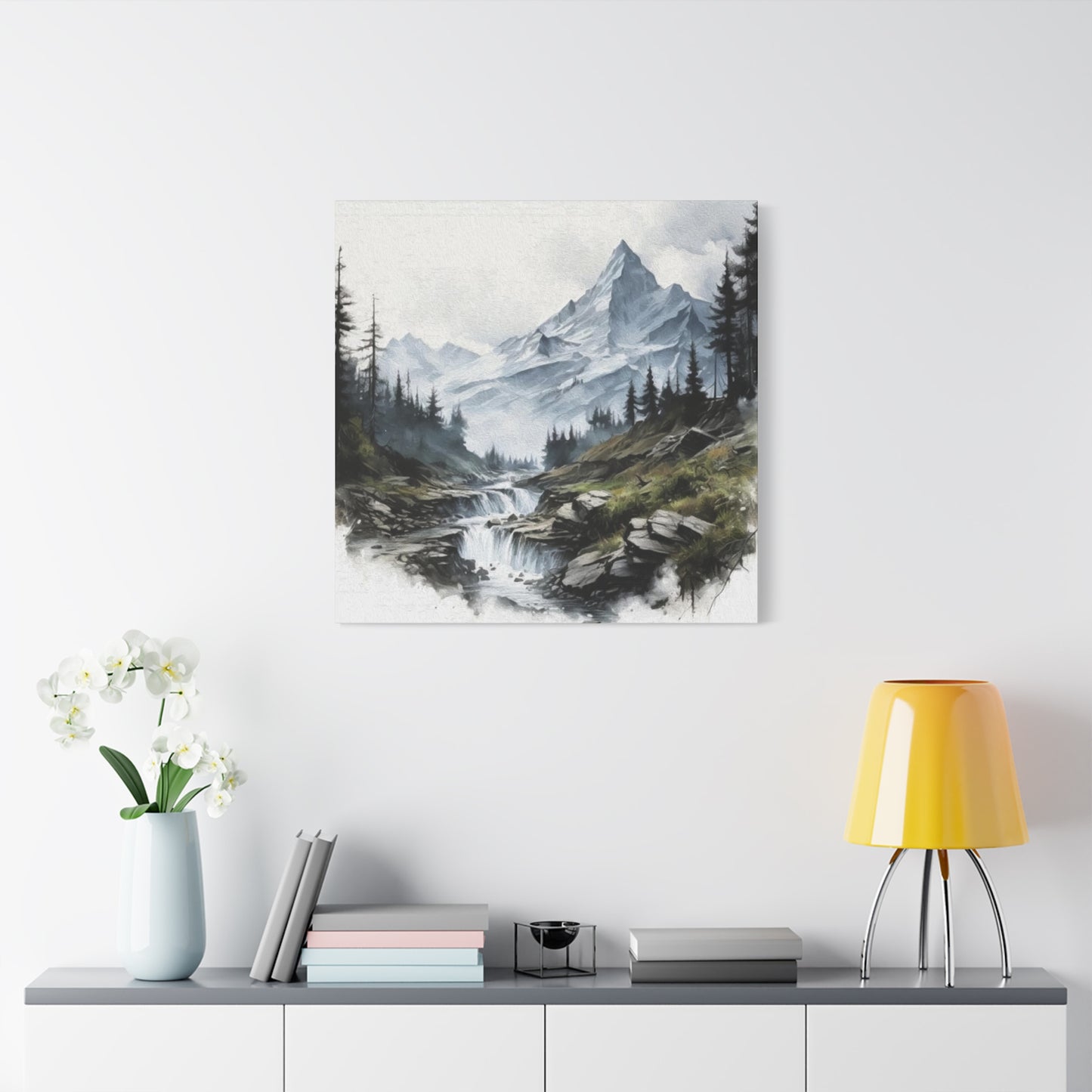 River flowing from Mountains Wall Art & Canvas Prints