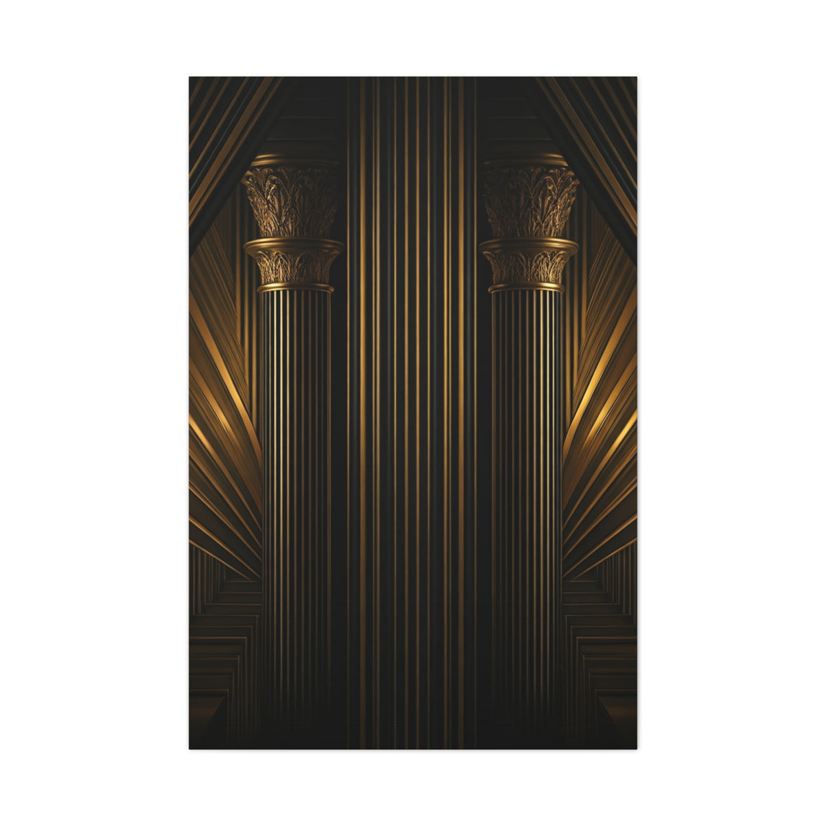 Golden Pillars Art Deco Grandeur Wall Art & Canvas Prints