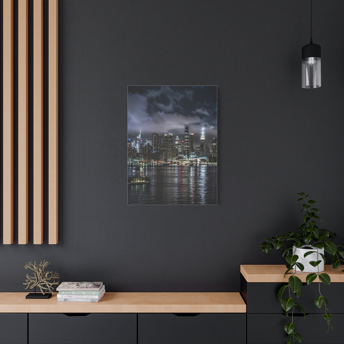 New York City Skyline at Night Wall Art & Canvas Print