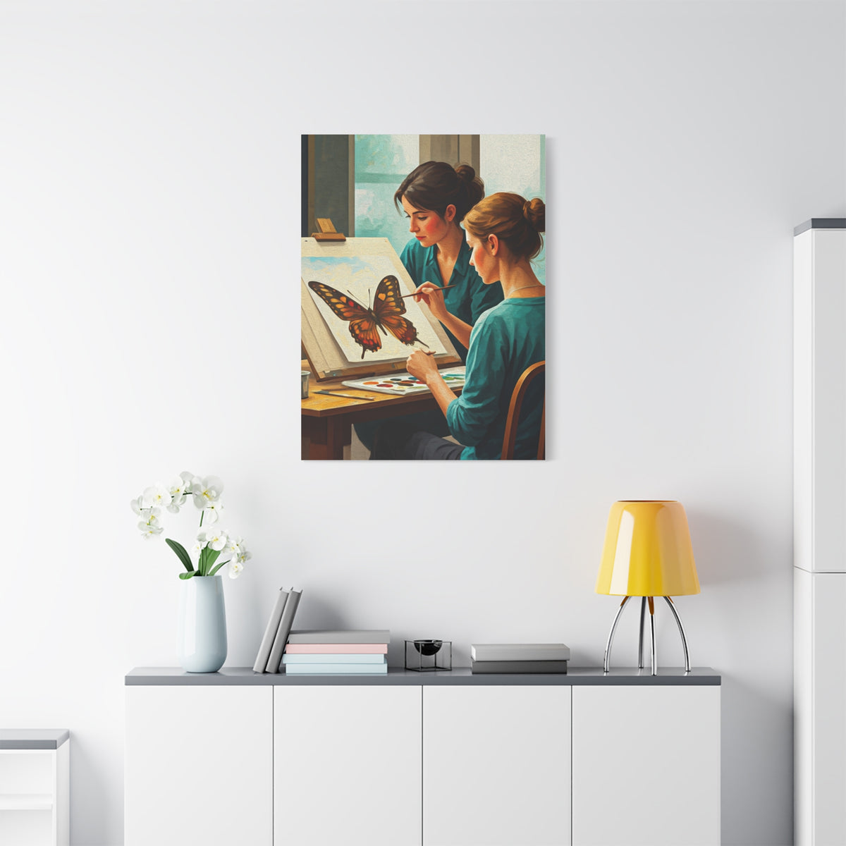 Artistic Butterfly Painting Studio Wall Art & Canvas Prints