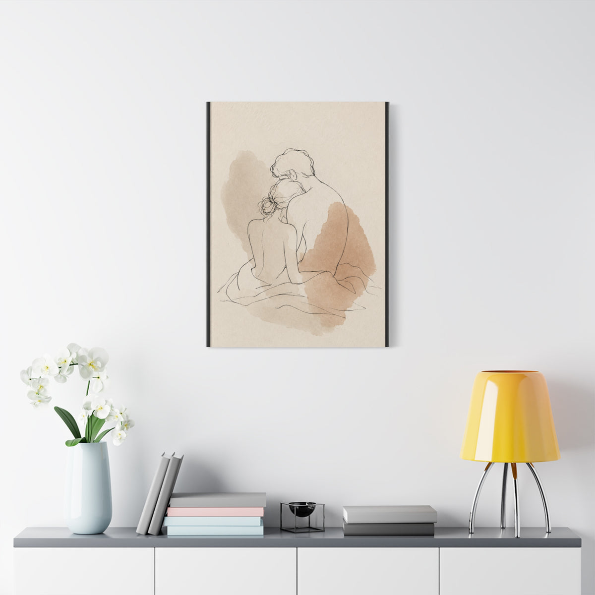 Delicate Sketch Couple Quiet Intimacy Wall Art & Canvas Print