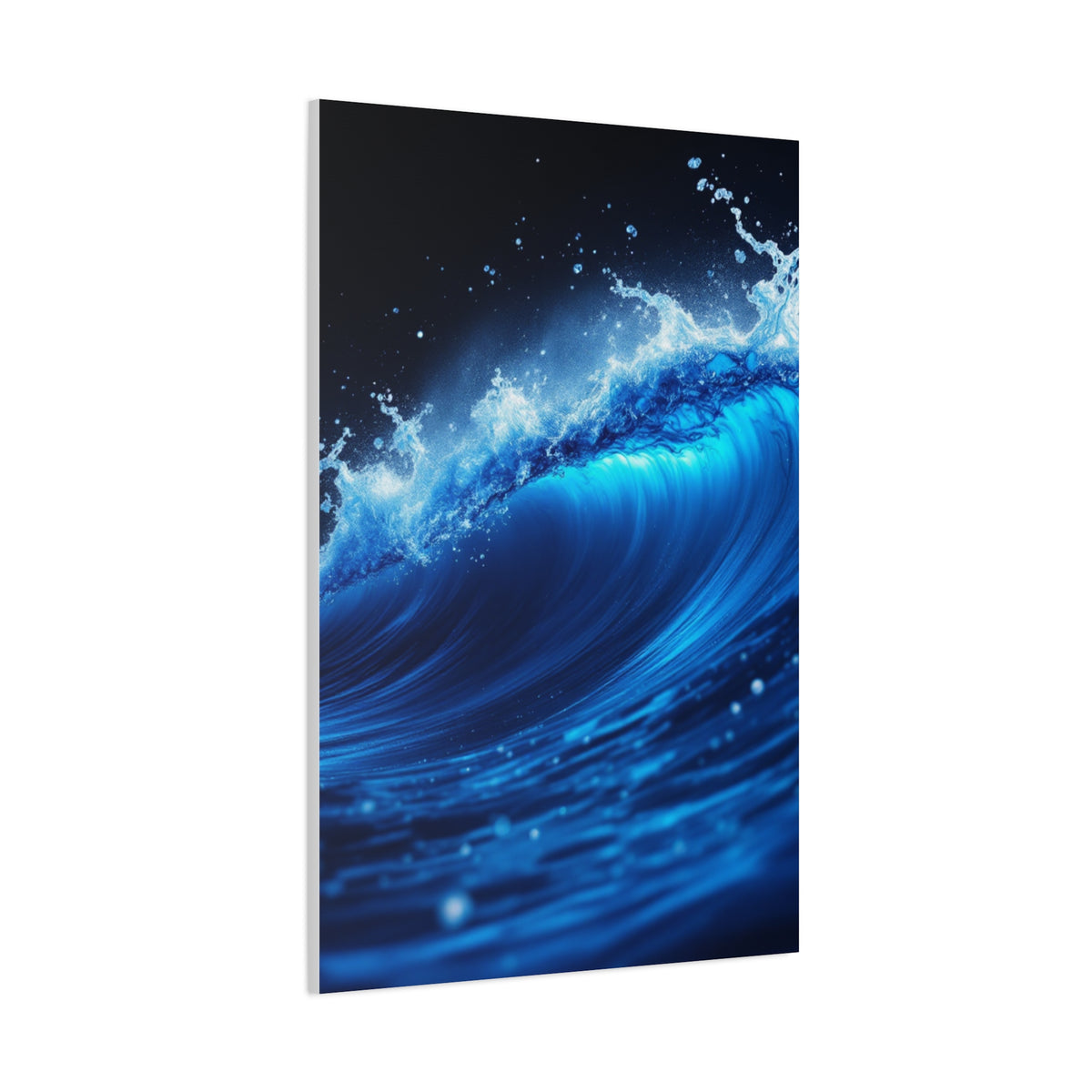 Powerful Ocean Wave in Electric Blue Motion Wall Art & Canvas Prints
