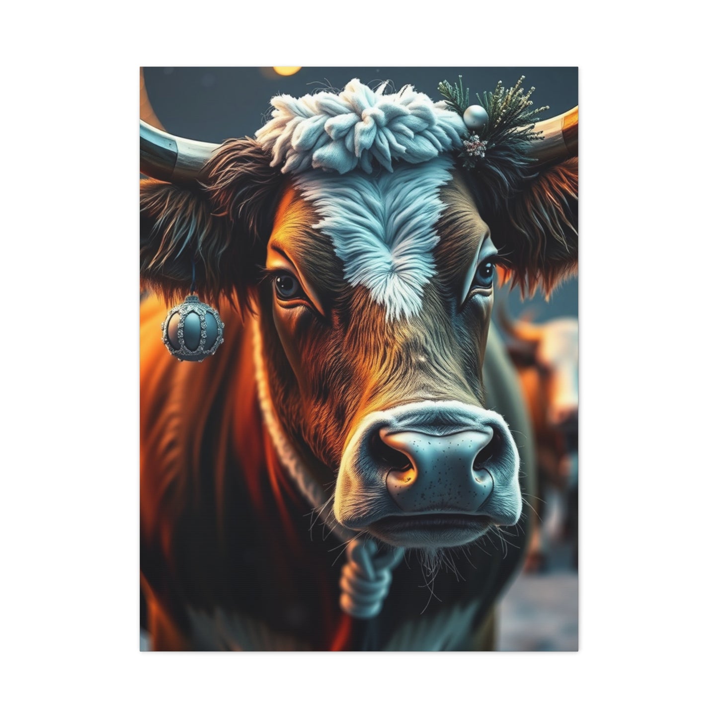 Christmas Cow Art Luxury Canvas Wall Art & Canvas Print