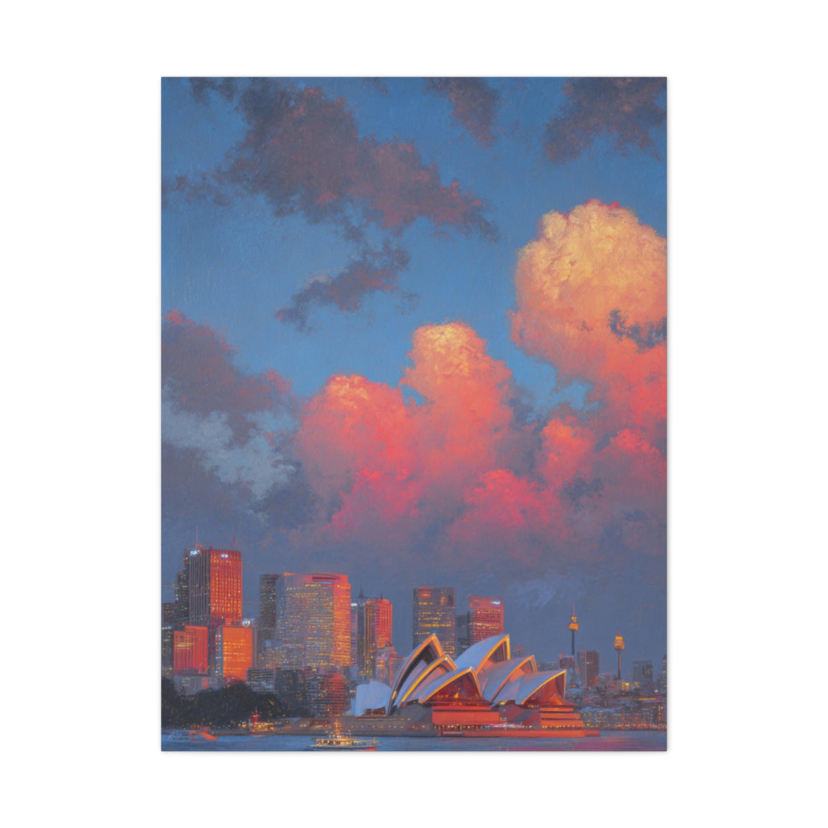 Sydney Opera House Sunset Skyline Wall Art & Canvas Print
